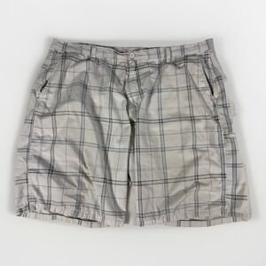 Wrangler Men's Chino‎ Shorts Size 40 White & Blue Plaid